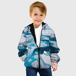 Куртка с капюшоном детская Арктический лед, цвет: 3D-черный — фото 2