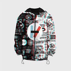 Куртка с капюшоном детская Twenty one pilots glitch pattern, цвет: 3D-черный