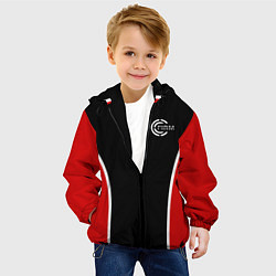 Куртка с капюшоном детская Черно-красный FIRM, цвет: 3D-черный — фото 2