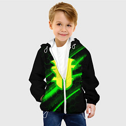 Куртка с капюшоном детская Starcraft 2 кислотные соты линии, цвет: 3D-белый — фото 2