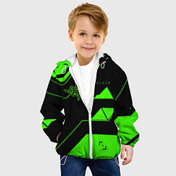 Куртка с капюшоном детская Razer geometry game, цвет: 3D-белый — фото 2