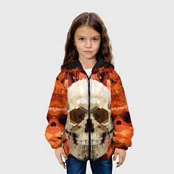 Куртка с капюшоном детская Смеющийся череп паттерн, цвет: 3D-черный — фото 2