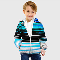 Куртка с капюшоном детская Разноцветные вертикальные линии, цвет: 3D-белый — фото 2