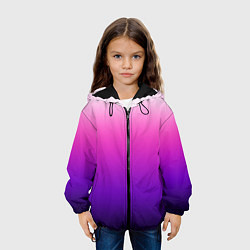 Куртка с капюшоном детская Градиент Argon розово-фиолетовый, цвет: 3D-черный — фото 2