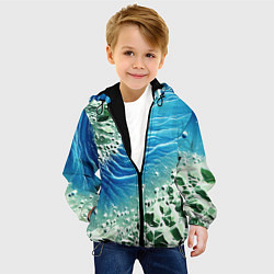 Куртка с капюшоном детская Берег и синие волны, цвет: 3D-черный — фото 2