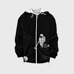 Куртка с капюшоном детская Космонавт и звезды, цвет: 3D-белый