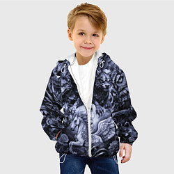 Куртка с капюшоном детская Мифические существа с стиле тату, цвет: 3D-белый — фото 2