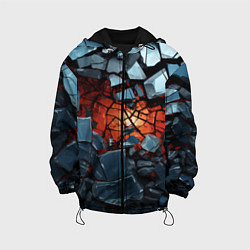 Куртка с капюшоном детская Разбиты камни в текстуре, цвет: 3D-черный
