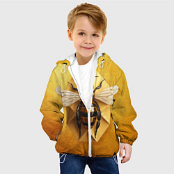 Куртка с капюшоном детская Пчела на золоте, цвет: 3D-белый — фото 2