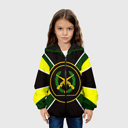 Куртка с капюшоном детская Мотострелковые войска: шеврон без текста, цвет: 3D-черный — фото 2