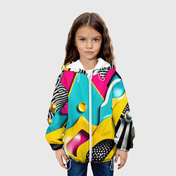 Куртка с капюшоном детская Праздничная абстракция, цвет: 3D-белый — фото 2