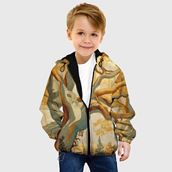 Куртка с капюшоном детская Дерево в японском стиле, цвет: 3D-черный — фото 2