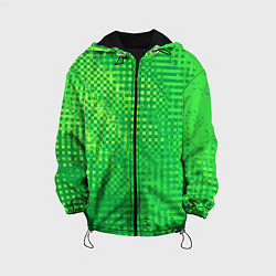 Куртка с капюшоном детская Сочный зелёный абстрактный, цвет: 3D-черный