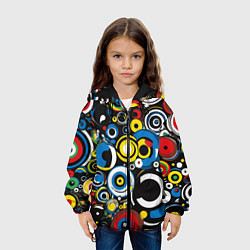 Куртка с капюшоном детская Абстракция геометрическая, цвет: 3D-черный — фото 2