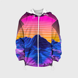 Куртка с капюшоном детская Неоновый закат, цвет: 3D-белый