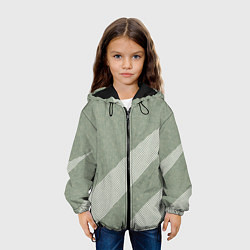 Куртка с капюшоном детская Светлый серо-зелёный абстрактный, цвет: 3D-черный — фото 2