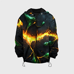 Детская куртка Разлом текстуры с зеленой слизью