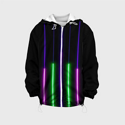 Куртка с капюшоном детская Color Purple green pink, цвет: 3D-белый