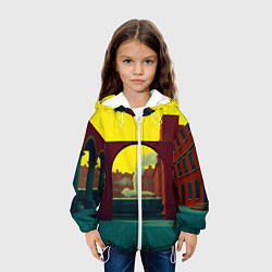 Куртка с капюшоном детская Арт с поездом, цвет: 3D-белый — фото 2