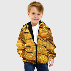Куртка с капюшоном детская Золотая текстура с блестками, цвет: 3D-черный — фото 2