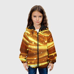 Куртка с капюшоном детская Золотая ткань с блестками, цвет: 3D-черный — фото 2