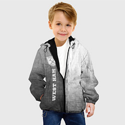 Куртка с капюшоном детская West Ham - grey gradient по-вертикали, цвет: 3D-черный — фото 2
