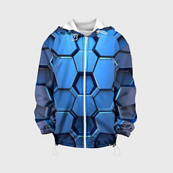 Куртка с капюшоном детская Синий бронежилет, цвет: 3D-белый
