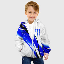 Куртка с капюшоном детская Monster energy линии абстракции, цвет: 3D-белый — фото 2