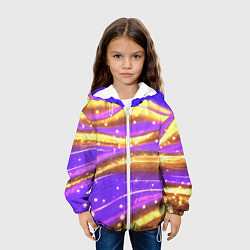 Куртка с капюшоном детская Блестящая волнистая текстура, цвет: 3D-белый — фото 2