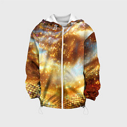Куртка с капюшоном детская Блестящая золотая текстура, цвет: 3D-белый