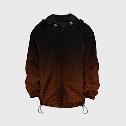 Куртка с капюшоном детская Градиент тёмный чёрно-оранжевый, цвет: 3D-черный