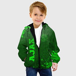 Куртка с капюшоном детская Ajax - green gradient вертикально, цвет: 3D-черный — фото 2