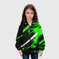 Куртка с капюшоном детская Color black and green, цвет: 3D-черный — фото 2