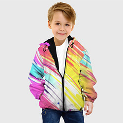 Куртка с капюшоном детская Брызги краски на белом фоне, цвет: 3D-черный — фото 2