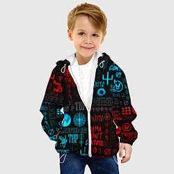 Куртка с капюшоном детская Twenty one pilots rock pattern, цвет: 3D-белый — фото 2
