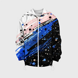 Детская куртка Черно-синяя краска на белом