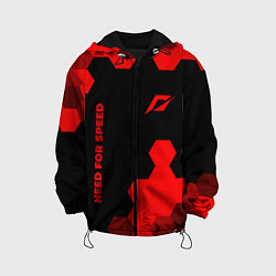 Куртка с капюшоном детская Need for Speed - red gradient вертикально, цвет: 3D-черный
