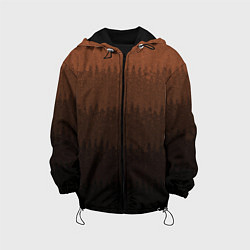 Куртка с капюшоном детская Чёрно-коричневый полосы от светлого к тёмному, цвет: 3D-черный