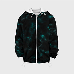 Куртка с капюшоном детская Color black turquoise, цвет: 3D-белый