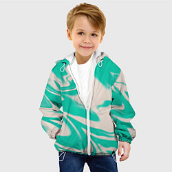 Куртка с капюшоном детская Color white turquoise, цвет: 3D-белый — фото 2