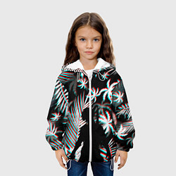 Куртка с капюшоном детская Pubg тропики глитч, цвет: 3D-белый — фото 2