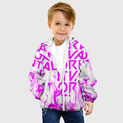 Куртка с капюшоном детская Valorant розовый огонь, цвет: 3D-белый — фото 2