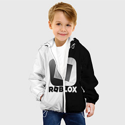 Куртка с капюшоном детская Роблокс логотип, цвет: 3D-белый — фото 2