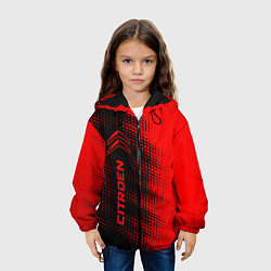 Куртка с капюшоном детская Citroen - red gradient по-вертикали, цвет: 3D-черный — фото 2