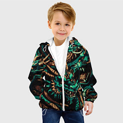 Куртка с капюшоном детская Японские драконы ирезуми, цвет: 3D-белый — фото 2