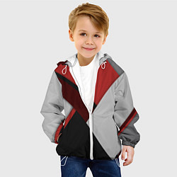 Куртка с капюшоном детская Color black red grey, цвет: 3D-белый — фото 2