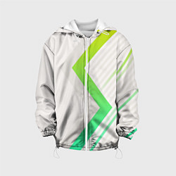 Куртка с капюшоном детская Color white line green, цвет: 3D-белый