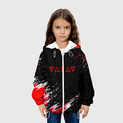 Куртка с капюшоном детская Ведьмак текстура краски, цвет: 3D-белый — фото 2