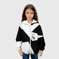Куртка с капюшоном детская Real Madrid geometry black, цвет: 3D-белый — фото 2
