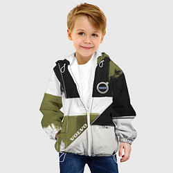 Куртка с капюшоном детская Volvo логотип, цвет: 3D-белый — фото 2